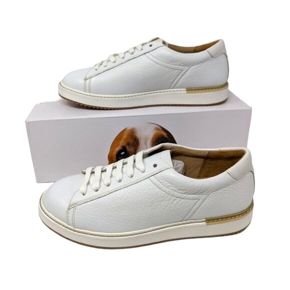 Hush Puppies Sabine White Leather Sneakers Tennis Shoes Trainers Size 8.5W Wide - Picture 8 of 10